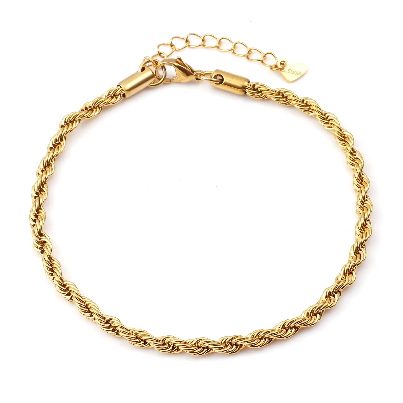 Fashion Stainless Steel Link Chain Anklet Gold Color Bracelet for Women Barefoot Beach Leg Chain Summer Jewelry Gift 23.5Cm Long