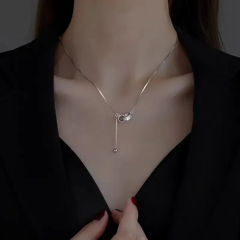 Stainless Steel Necklaces Black Exquisite Minimalist Square Pendant Choker Chains Fashion Necklace for Women Jewelry Party Gifts