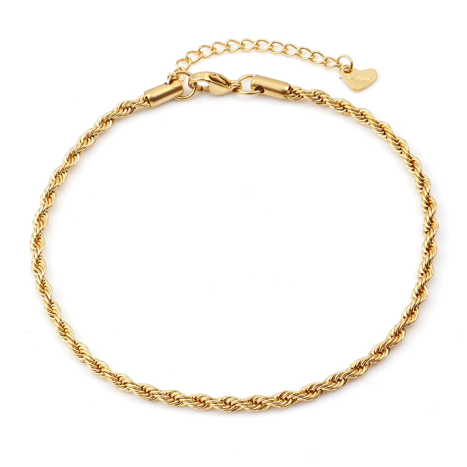 Fashion Stainless Steel Link Chain Anklet Gold Color Bracelet for Women Barefoot Beach Leg Chain Summer Jewelry Gift 23.5Cm Long