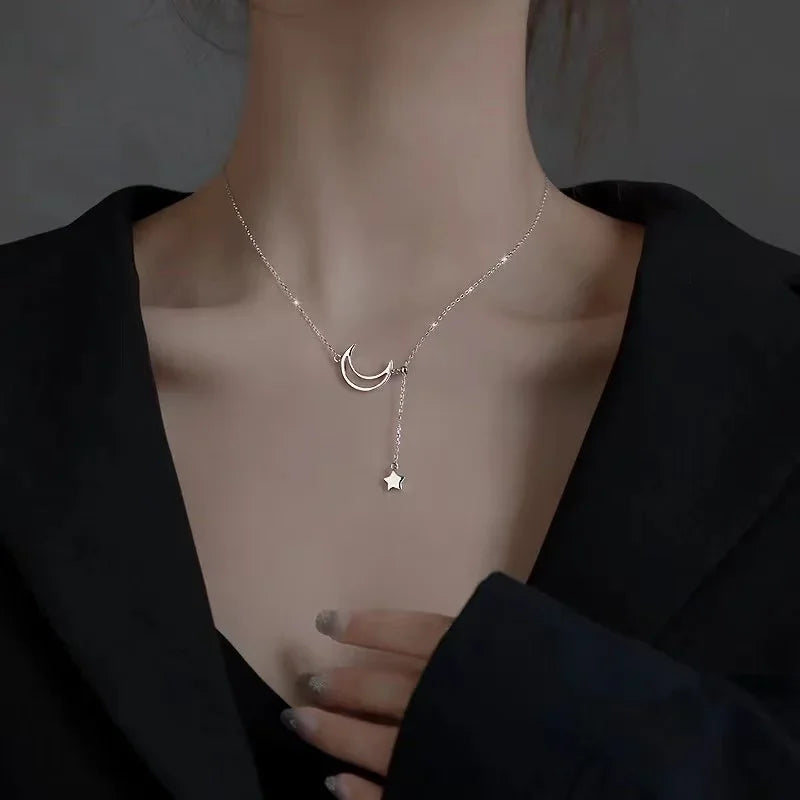 Stainless Steel Necklaces Black Exquisite Minimalist Square Pendant Choker Chains Fashion Necklace for Women Jewelry Party Gifts