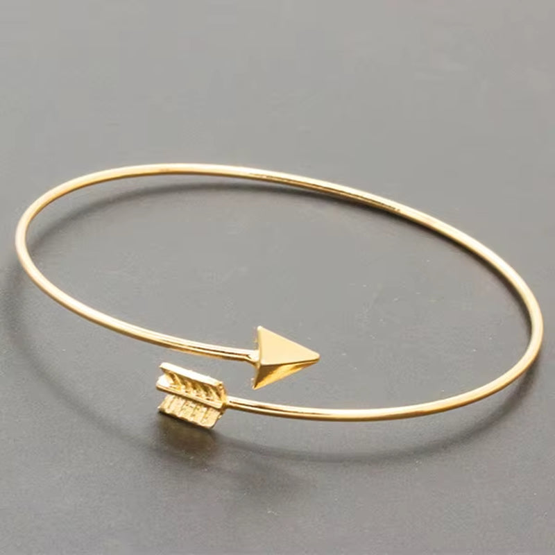 Open Cuff Punk Bracelets & Bangle Fashion Jewelry for Women Men Pulseras Mujer Heartbeat Leaf Arrow Triangle Heart Bracelet HOT