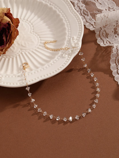 Summer Bohemia Crystal Cubic Zirconia Anklet for Women Girls Ankle Bracelet Leg Chain Beach Party Travel Foot Jewelry