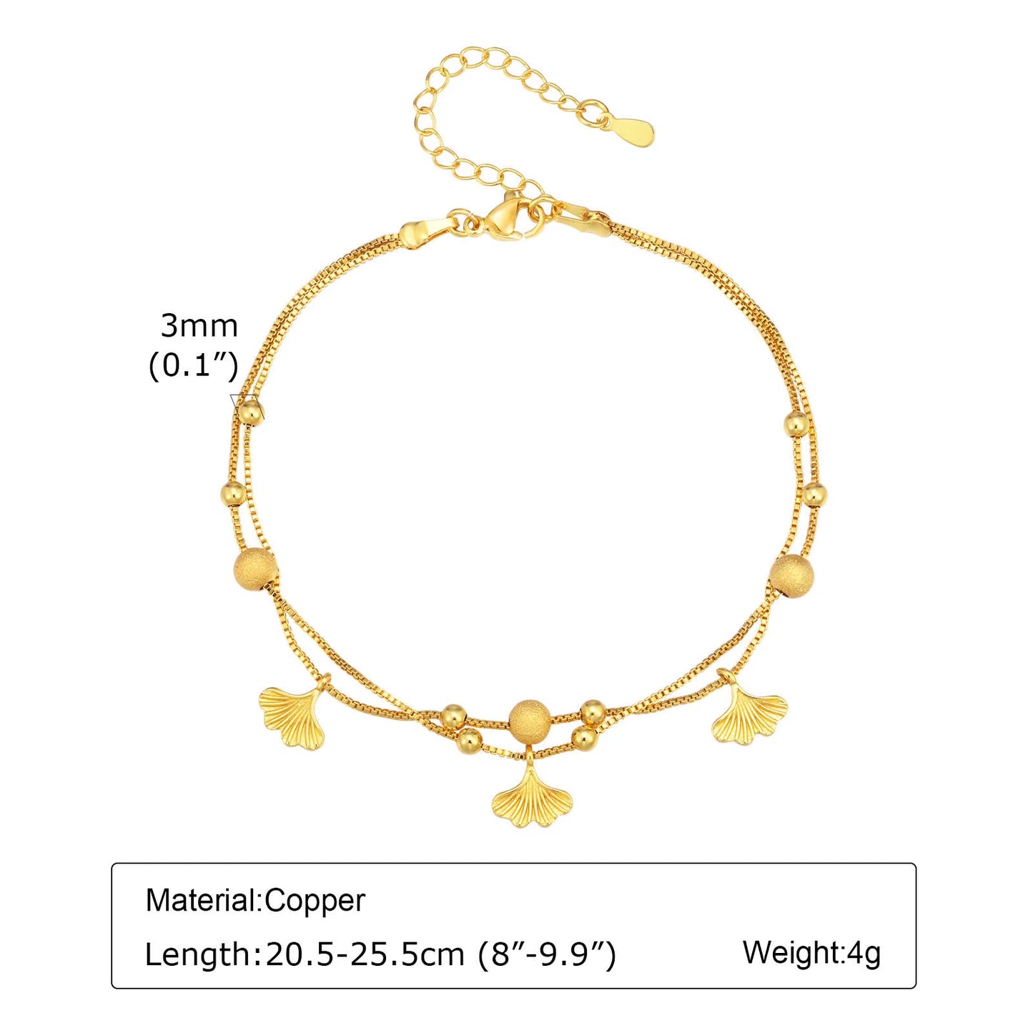 Anklet Bracelet on Legs Stainless Steel ,Waterproof Adjustable Beach Beaded Ball Cuban Link Summer Boho Foot Jewelry for Women