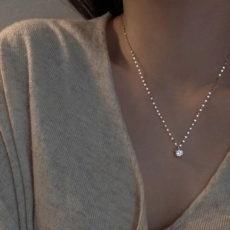 Stainless Steel Necklaces Black Exquisite Minimalist Square Pendant Choker Chains Fashion Necklace for Women Jewelry Party Gifts