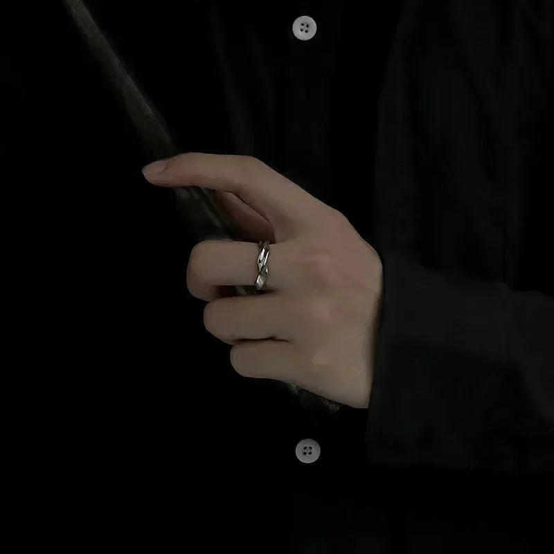 Кольцо Женское Rings for Men Women Trend Design Metal Twist Simple Open Adjustable Finger Ring Jewelry Wedding Anillos