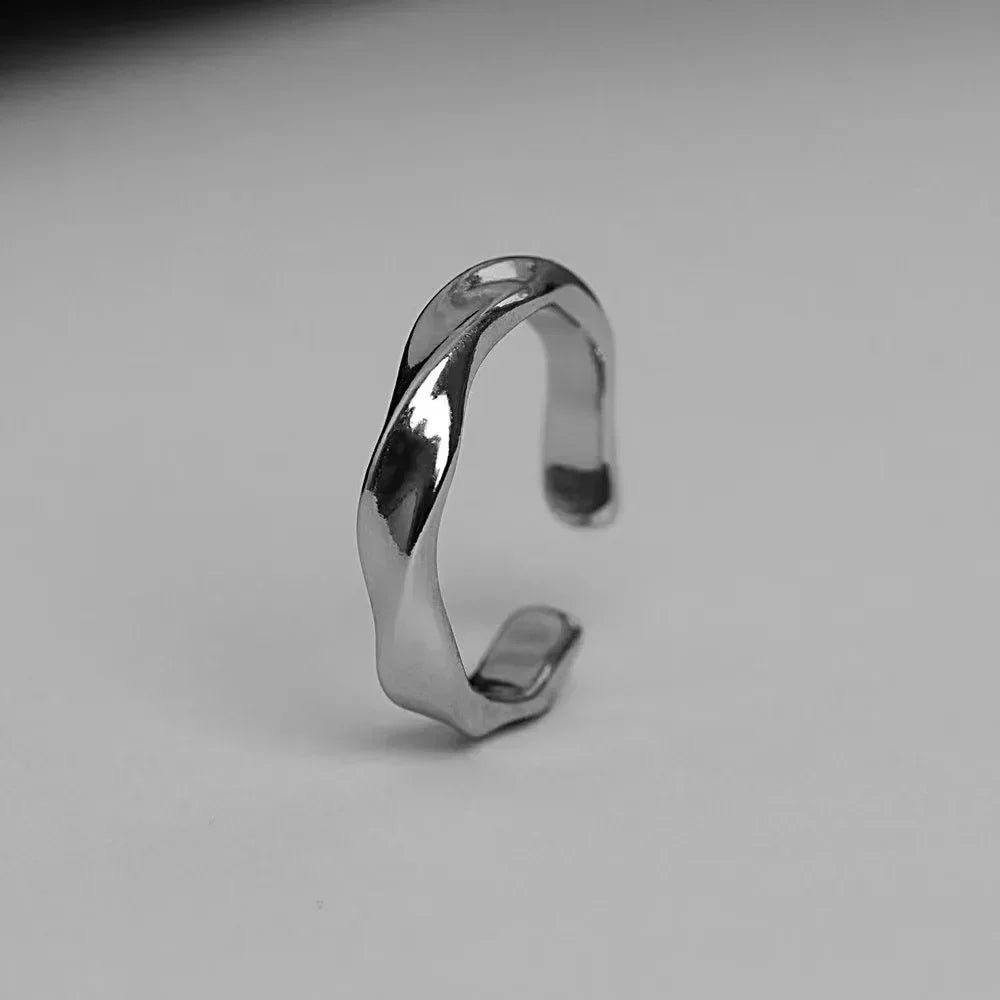 Кольцо Женское Rings for Men Women Trend Design Metal Twist Simple Open Adjustable Finger Ring Jewelry Wedding Anillos