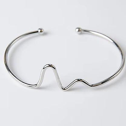 Open Cuff Punk Bracelets & Bangle Fashion Jewelry for Women Men Pulseras Mujer Heartbeat Leaf Arrow Triangle Heart Bracelet HOT