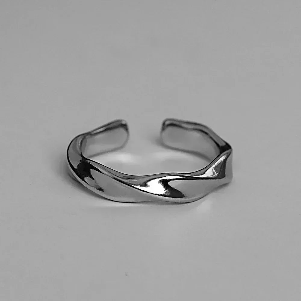 Кольцо Женское Rings for Men Women Trend Design Metal Twist Simple Open Adjustable Finger Ring Jewelry Wedding Anillos