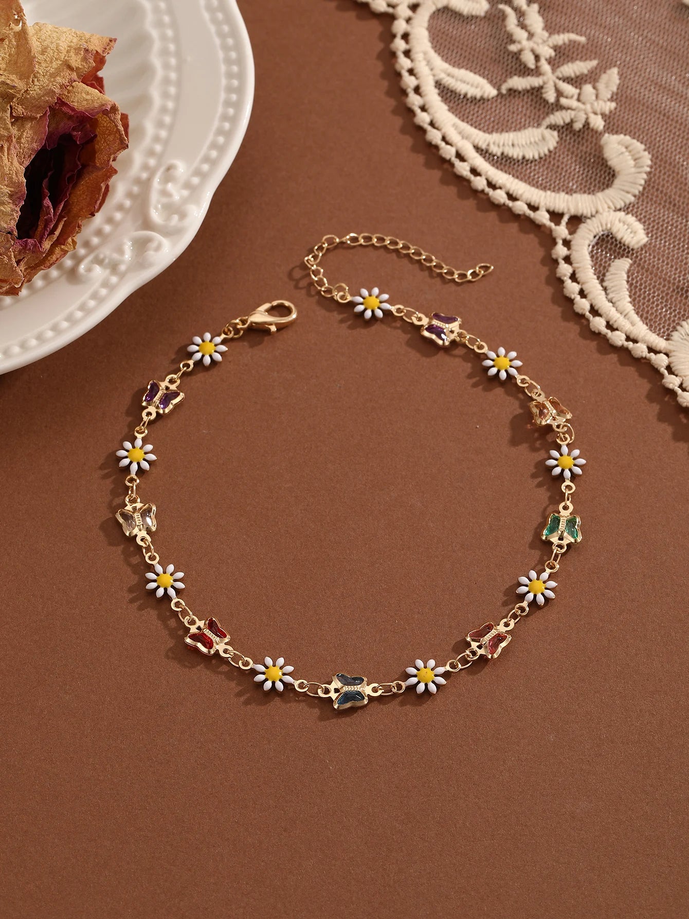 Summer Bohemia Crystal Cubic Zirconia Anklet for Women Girls Ankle Bracelet Leg Chain Beach Party Travel Foot Jewelry