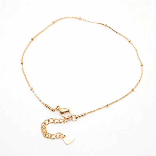 Fashion Stainless Steel Link Chain Anklet Gold Color Bracelet for Women Barefoot Beach Leg Chain Summer Jewelry Gift 23.5Cm Long