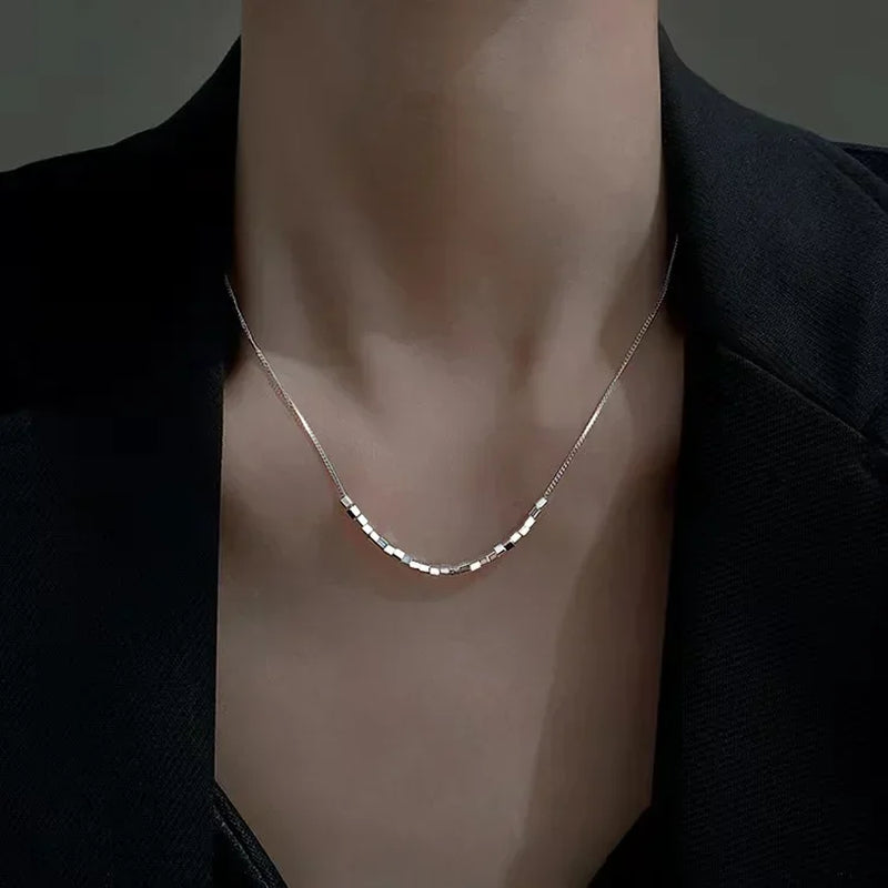 Stainless Steel Necklaces Black Exquisite Minimalist Square Pendant Choker Chains Fashion Necklace for Women Jewelry Party Gifts