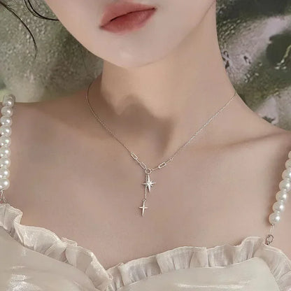 Stainless Steel Necklaces Black Exquisite Minimalist Square Pendant Choker Chains Fashion Necklace for Women Jewelry Party Gifts