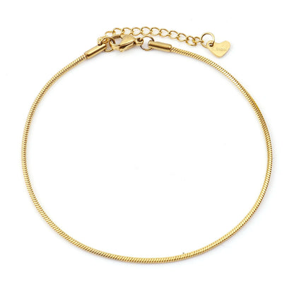 Fashion Stainless Steel Link Chain Anklet Gold Color Bracelet for Women Barefoot Beach Leg Chain Summer Jewelry Gift 23.5Cm Long