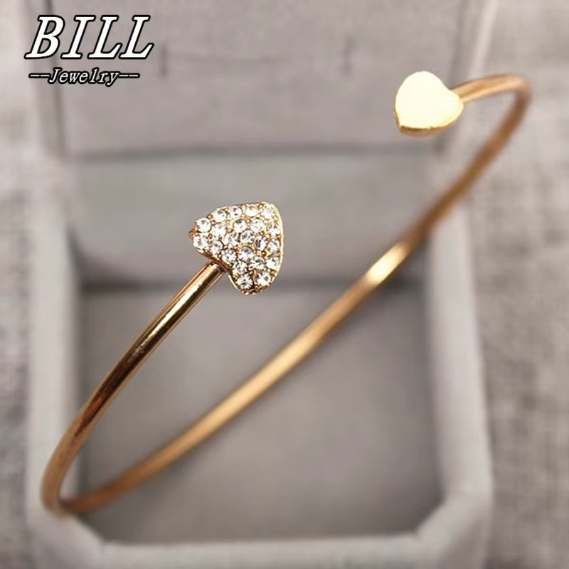 Open Cuff Punk Bracelets & Bangle Fashion Jewelry for Women Men Pulseras Mujer Heartbeat Leaf Arrow Triangle Heart Bracelet HOT