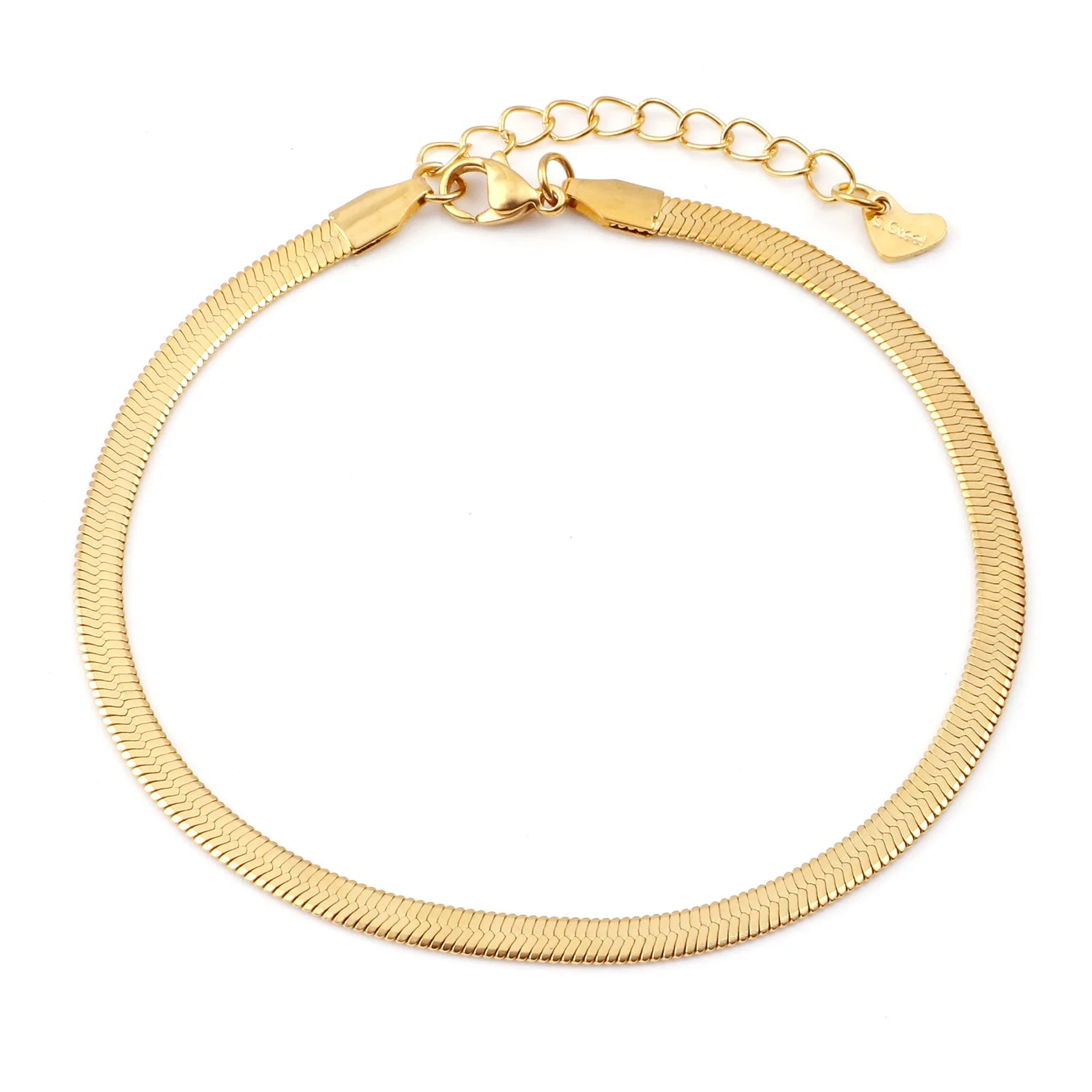 Fashion Stainless Steel Link Chain Anklet Gold Color Bracelet for Women Barefoot Beach Leg Chain Summer Jewelry Gift 23.5Cm Long
