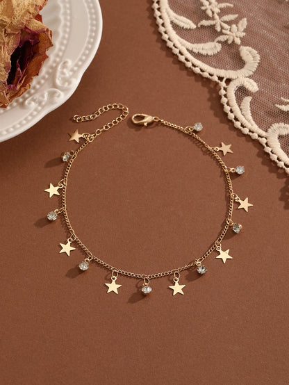 Summer Bohemia Crystal Cubic Zirconia Anklet for Women Girls Ankle Bracelet Leg Chain Beach Party Travel Foot Jewelry