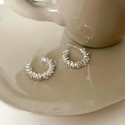 New Fashion Trend Unique Design Elegant Exquisite Irregular C Shape Earrings Female Jewelry Party Premium Gift Wholesale