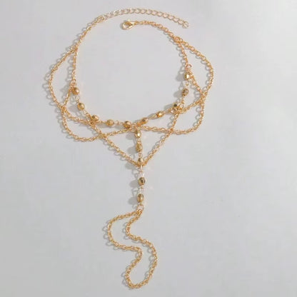 Summer Beach Accessories Feet Jewelry Fashion Simple Sexy Handmade Bead Chains Tassels Toe Foot Bracelet for Women